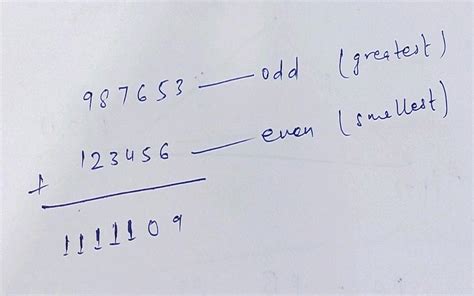 Form the greatest six digit odd number and smallest six digit even .